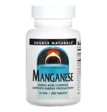 Source Naturals, Марганець, 10 мг, 250 таблеток