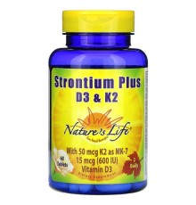 Nature's Life, Strontium Plus D3 і K2, 60 таблеток