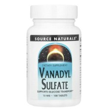 Source Naturals, Ванадил сульфат, 10 мг, 100 таблеток