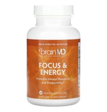 BrainMD, Focus & Energy, 120 веганських капсул