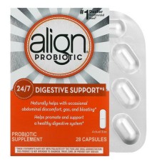 Align Probiotics, цілодобова підтримка травлення, пробіотична добавка, 28 капсул