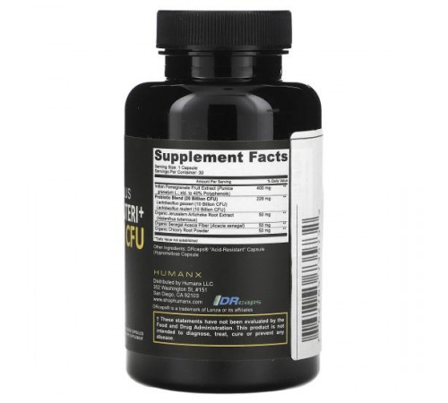 Humanx, Lactobacillus gasseri & Reuteri+, 20 млрд КУО, 30 рослинних капсул
