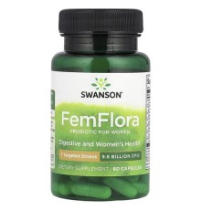 Swanson, FemFlora, пробіотики для жінок, 9,8 млрд КУО, 60 капсул