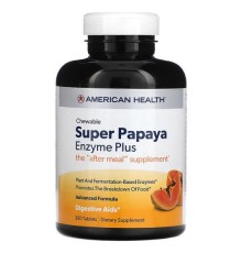 American Health, Super Chewable Papaya Enzyme Plus, жувальні таблетки з ферментами, 360 таблеток