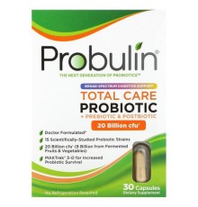 Probulin, Total Care, пробіотик, 20 млрд КУО, 30 капсул