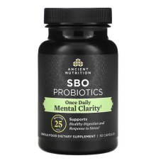 Ancient Nutrition, SBO, пробіотики, Mental Clarity, 25 млрд КУО, 30 капсул