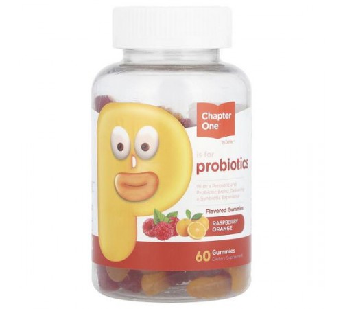 Chapter One, Probiotic Gummies, Raspberry Orange, 60 Gummies