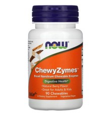 NOW Foods, ChewyZymes, натуральний ягідний смак, 90 жувальних таблеток