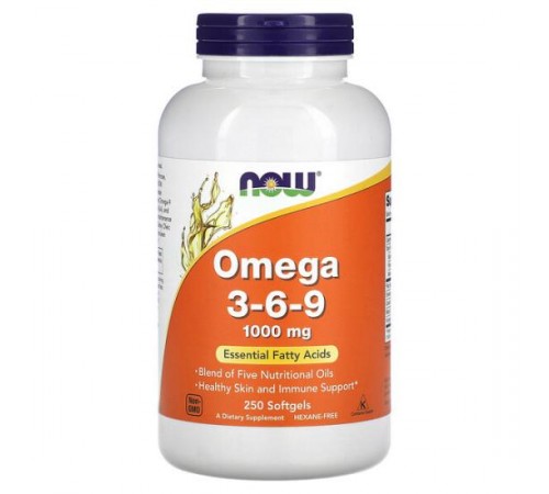 NOW Foods, омега-3-6-9, 1000 мг, 250 капсул (500 мг у капсулі) NOW Foods, омега-3-6-9, 1000 мг, 250 капсул (500 мг у капсулі)