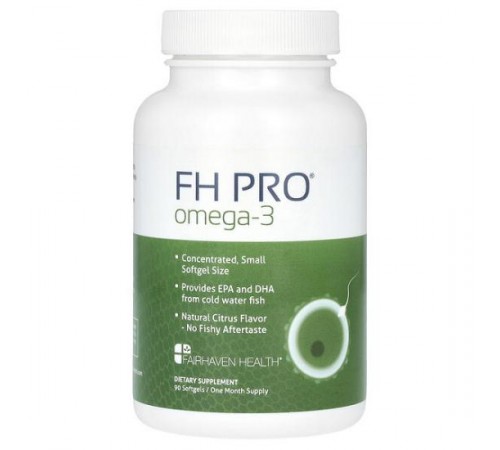 Fairhaven Health, FH PRO Omega-3, натуральні цитрусові, 90 капсул