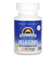 Source Naturals, мелатонін, апельсин, 1 мг, 100 пастилок