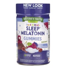 Nature's Truth, Just 4 Kids, Sleep Melatonin, Natural Cherrylicious, 1 мг, 40 веганських цукерок