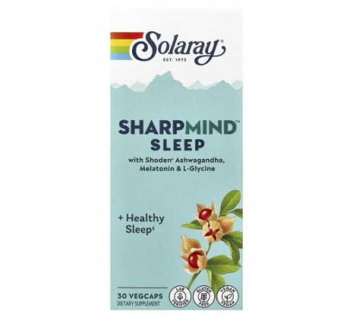 Solaray, SharpMind™ Sleep, 30 рослинних капсул