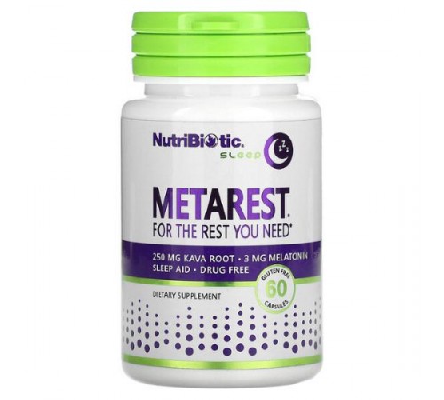 NutriBiotic, Sleep, MetaRest, 60 капсул