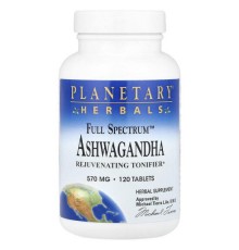 Planetary Herbals, повний спектр, ашваганда, 570 мг, 120 таблеток