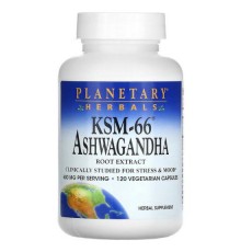 Planetary Herbals, KSM-66®, екстракт кореня ашваганди, 600 мг, 120 вегетаріанських капсул (300 мг у капсулі)