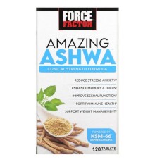 Force Factor, Amazing Ashwa, 120 таблеток