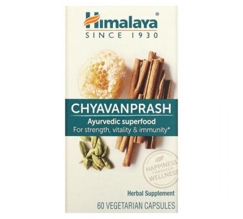 Himalaya, Chyavanprash Аюрведичний суперфуд, 60 вегетаріанських капсул