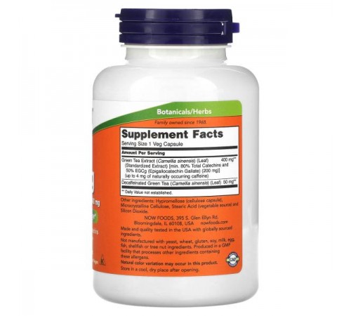 NOW Foods, EGCG, екстракт зеленого чаю, 400 мг, 180 вегетаріанських капсул NOW Foods, EGCG, екстракт зеленого чаю, 400 мг, 180 вегетаріанських капсул