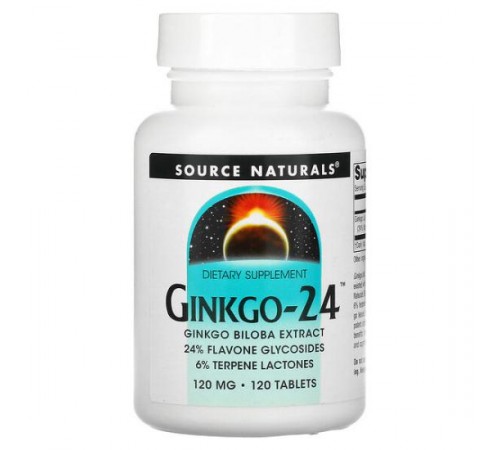 Source Naturals, Гінкго-24, 120 мг, 120 табл