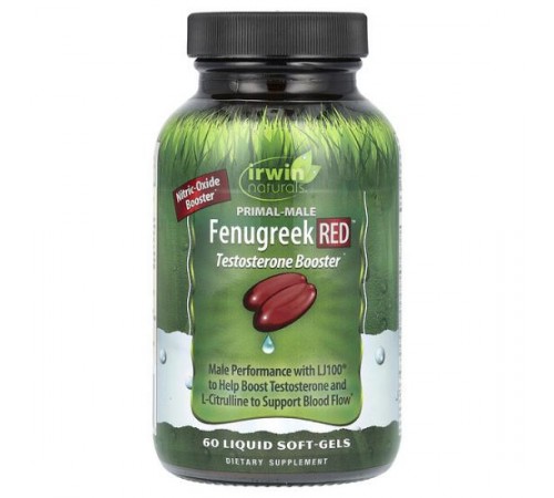 Irwin Naturals, Fenugreek RED з підсилювачем оксиду азоту, 60 рідких м’яких капсул