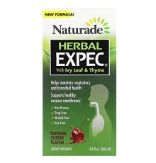 Naturade, Herbal EXPEC, з листям плюща й чебрецем, натуральна вишня, 260 мл (8,8 рідк. унції)