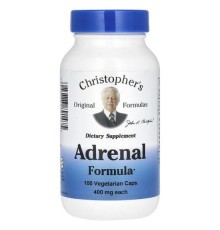 Christopher's Original Formulas, Adrenal Formula, 800 мг, 100 вегетаріанських капсул (400 мг в 1 капсулі)