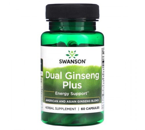 Swanson, Dual Ginseng Plus, 60 капсул