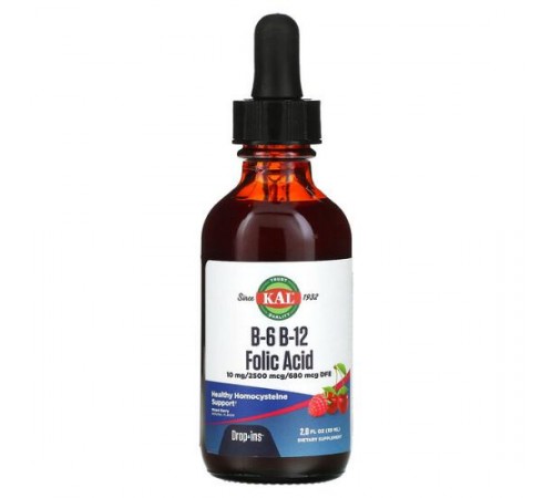 KAL, B-6 B-12 Folic Acid, Natural Mixed Berry, 2 fl oz ( 59 ml)