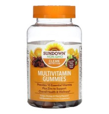 Sundown Naturals, мультивітамінні жувальні мармеладки, зі смаком винограду, апельсина та вишні, 120 жувальних мармеладок.