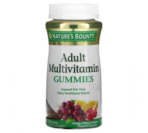 Nature's Bounty, Adult Multivitamin Gummies, Orange, Cherry & Grape Flavored, 75 Gummies