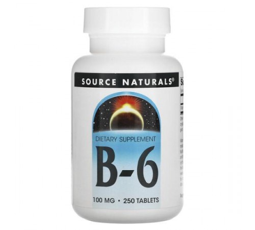 Source Naturals, B6, 100 мг, 250 таблеток