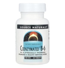 Source Naturals, Coenzymated B-6, 100 мг, 60 таблеток