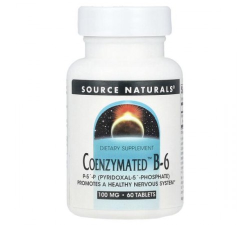 Source Naturals, Coenzymated B-6, 100 мг, 60 таблеток