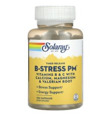 Solaray, вітамін B-Stress PM з повільним вивільненням, 120 капсул
