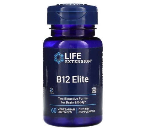 Life Extension, B12 Elite, 60 вегетаріанських пастилок Life Extension, B12 Elite, 60 вегетаріанських пастилок