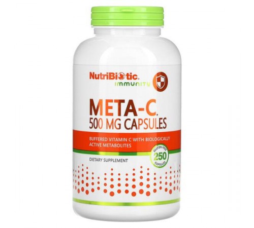 NutriBiotic, Imunity, Meta-C, 500 мг, 250 капсул без глютену