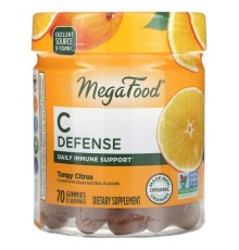 MegaFood, C Defense, пікантні цитрусові, 70 жувальних таблеток