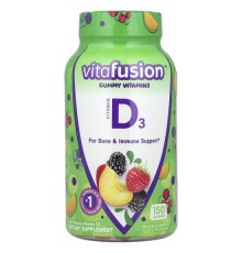 VitaFusion, Вітамін D3, персик і ягоди, 150 жувальних мармеладок