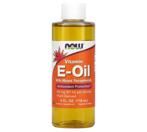 NOW Foods, Natural E-Oil, Antioxidant Protection, 4 fl oz (118 ml)