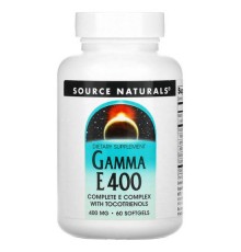 Source Naturals, Gamma E 400, Complete E Complex With Tocotrienols, 400 mg, 60 Softgels