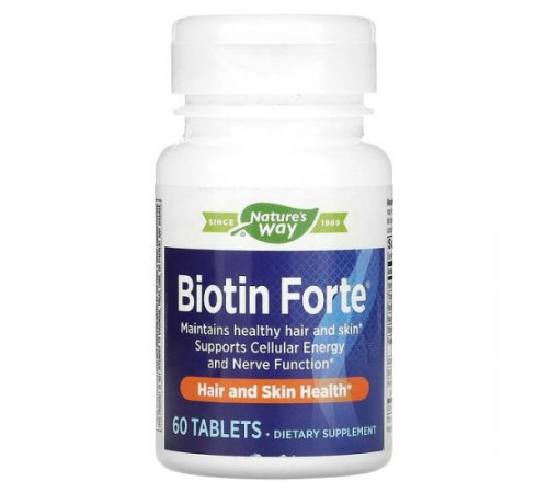 Nature's Way, Biotin Forte, 60 таблеток Nature's Way, Biotin Forte, 60 таблеток