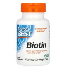 Doctor's Best, біотин, 5 000 мкг, 120 вегетаріанських капсул