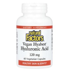 Natural Factors, Vegan Hyabest, гіалуронова кислота, 120 мг, 60 вегетаріанських капсул