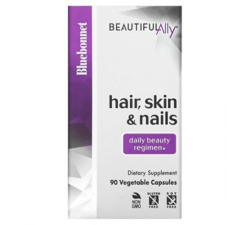 Bluebonnet Nutrition, Beautiful Ally, Волосся, шкіра та нігті, 90 рослинних капсул Bluebonnet Nutrition, Beautiful Ally, Волосся, шкіра та нігті, 90 рослинних капсул