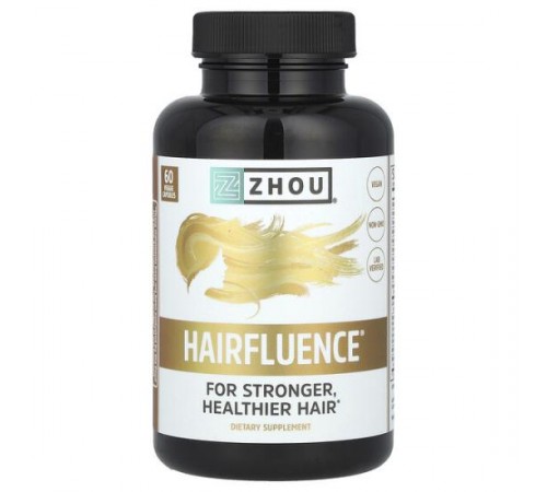 Zhou Nutrition, Hairfluence, засіб преміальної якості для підтримки здоров’я волосся, 60 рослинних капсул