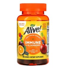 Nature's Way, Alive!, Immune з бузиною, виноградом і вишнею, 90 цукерок