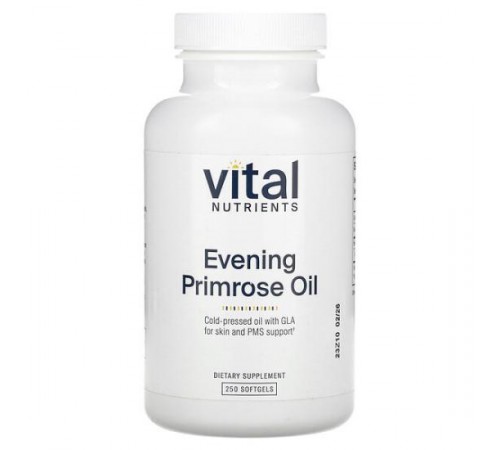 Vital Nutrients, олія примули вечірньої, 250 капсул Vital Nutrients, олія примули вечірньої, 250 капсул
