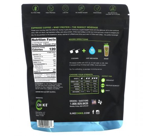 Chike Nutrition, холодна кава з високим вмістом білка, оригінальна, 427 г (15,1 унції) Chike Nutrition, холодна кава з високим вмістом білка, оригінальна, 427 г (15,1 унції)