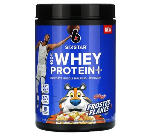SIXSTAR, 100%-вий сироватковий протеїн, Kellog's Frosted Flakes, 821 г (1,81 фунта) SIXSTAR, 100%-вий сироватковий протеїн, Kellog's Frosted Flakes, 821 г (1,81 фунта)